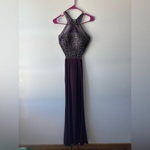 Camille La Vie Racerback Lace Up Prom Dress